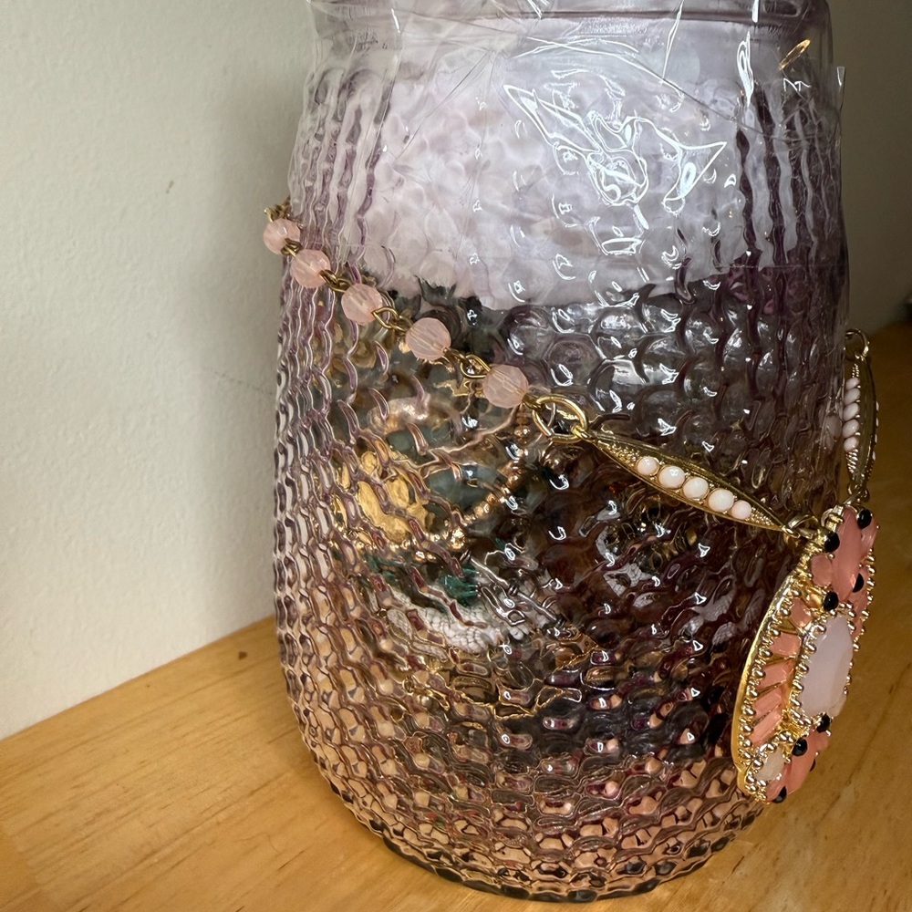 Mystery Jewelry Jar | Pink Glass | Necklaces, Earrings, Bracelets, & Brooches - Picture 3 of 3